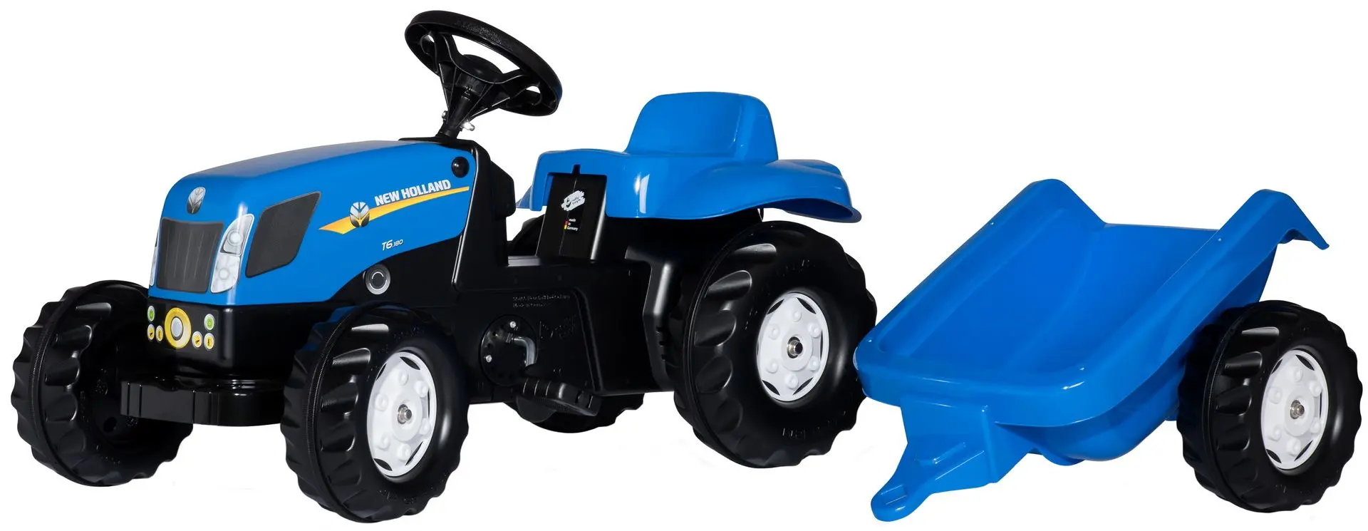 Tractor cu pedale si remorca RollyToys rollyKid New Holland (Blue/Black)