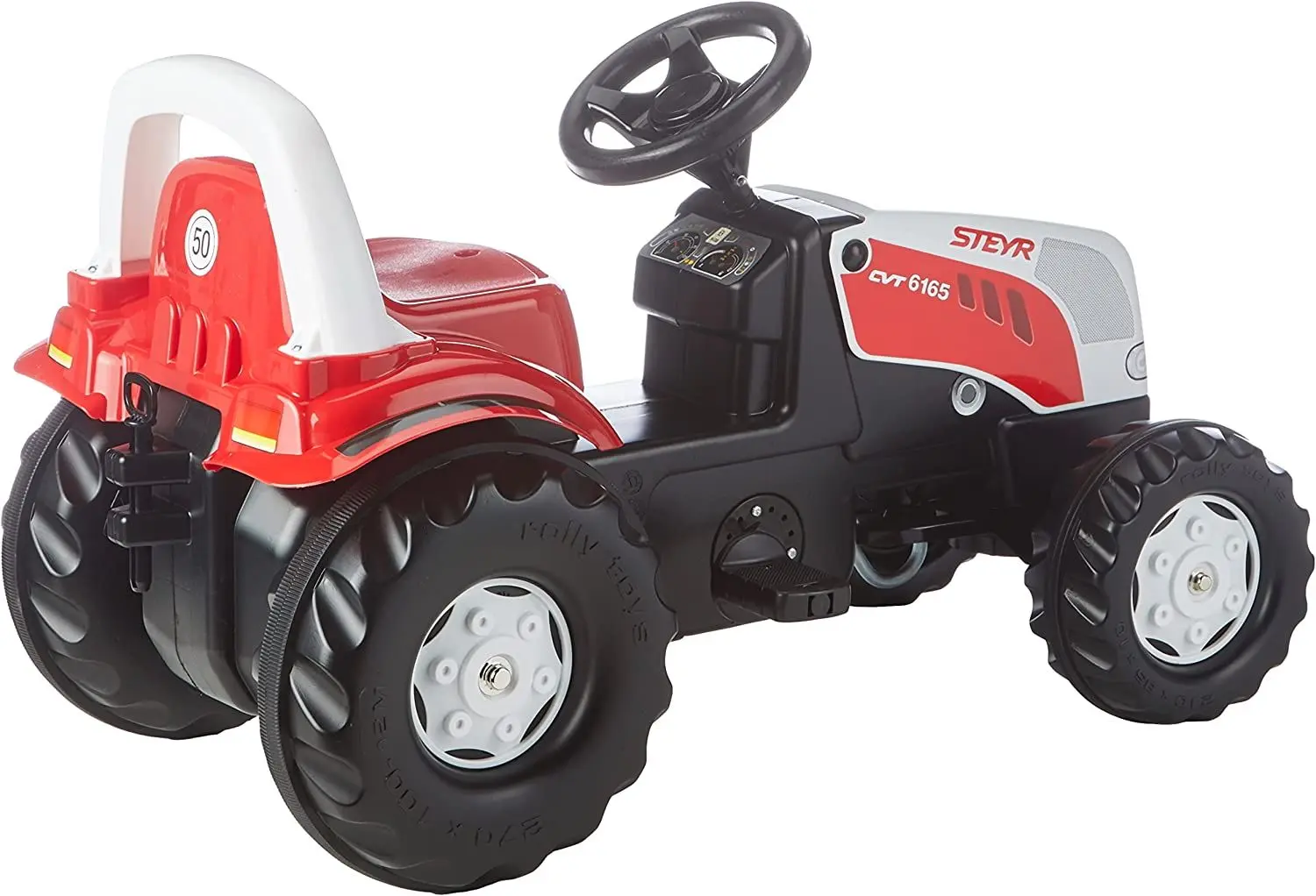 Tractor cu pedale si remorca RollyToys rollyKid Steyr 6165 CVT 012510 (Red)