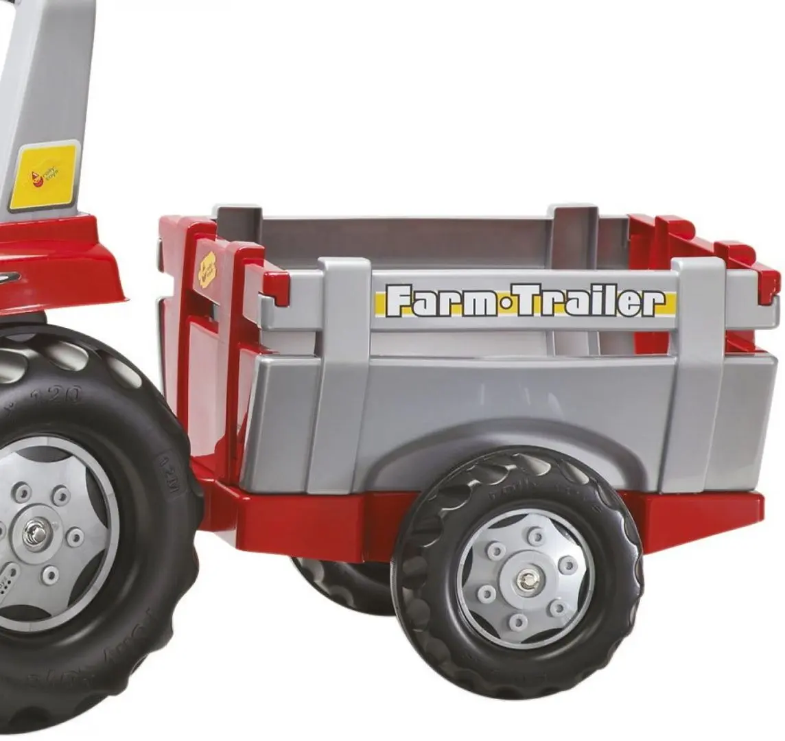 Remorca pentru tractor cu pedale Rolly Toys Farm Trailer (Red/Grey) - 2