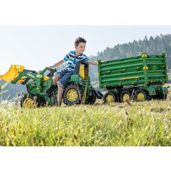 Remorca pentru tractor cu pedale RollyToys John Deere 125043 (Green) Thumb
