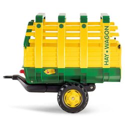 Remorca pentru tractor cu pedale RollyToys rollyHay Wagon 122981 (Yellow/Green)