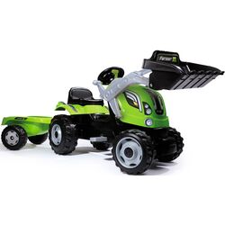 Excavator pedale cu remorca Smoby Farmer Max (Green)