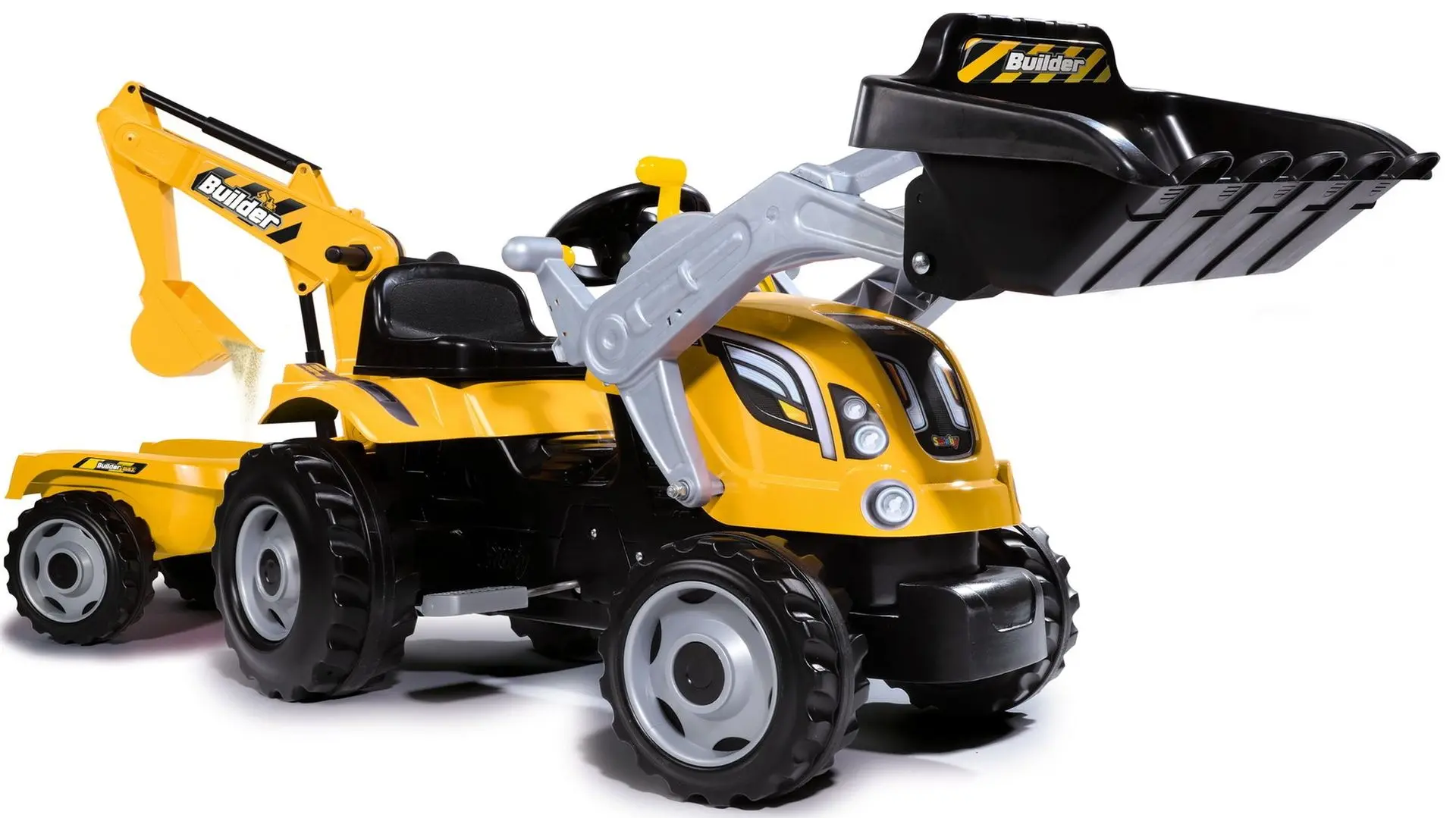 Excavator pedale cu remorca Smoby Builder Max (Yellow)