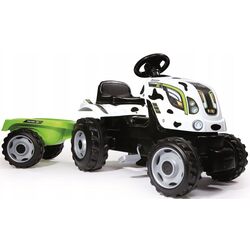 Tractor pedale cu remorca Smoby Cow Farmer XL (White)