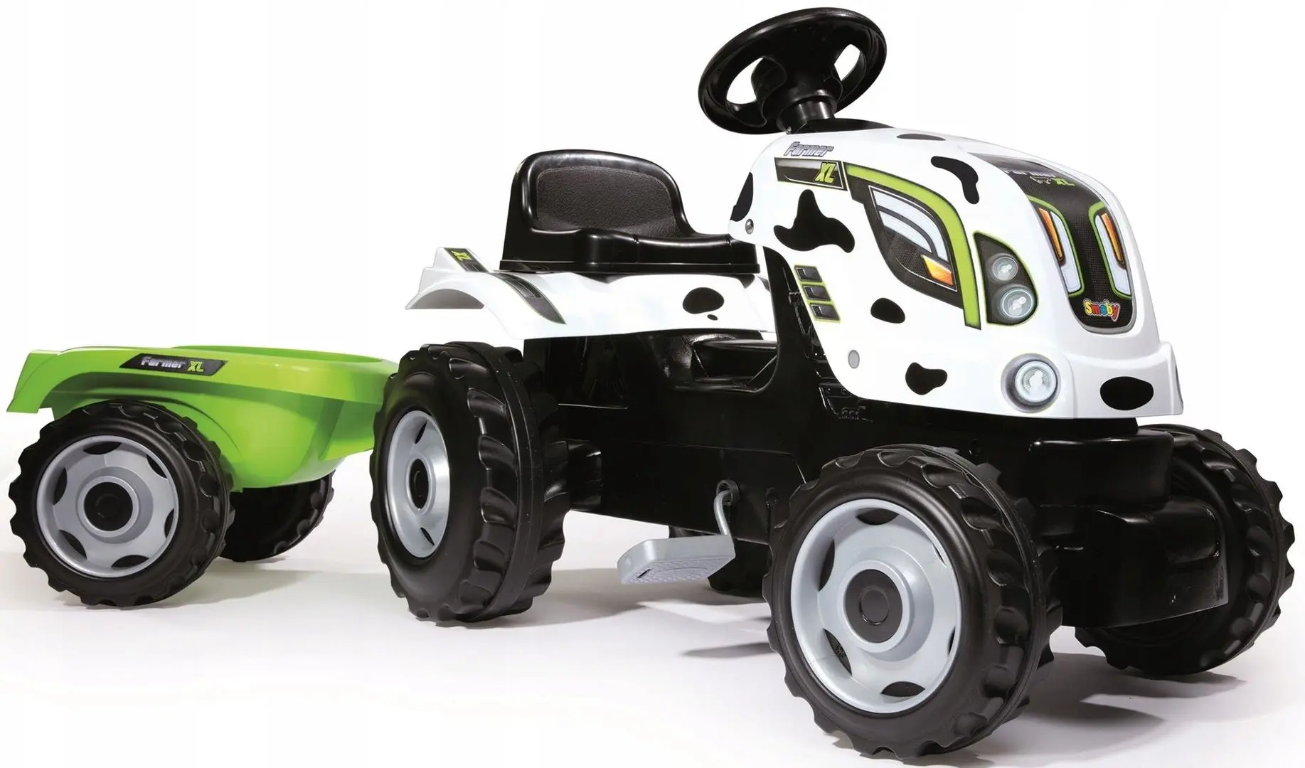 Tractor pedale cu remorca Smoby Cow Farmer XL (White)