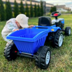 Tractor cu pedale cu remorca Woopie Farmer GoTrac Maxi Plus 505440 (Blue/Black) Thumb