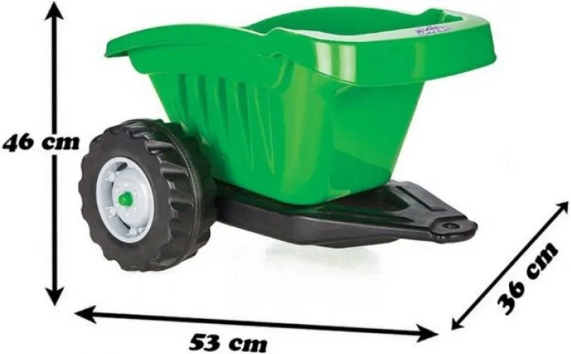 Remorca pentru tractor cu pedale Woopie Active Trailer (Green/Black)