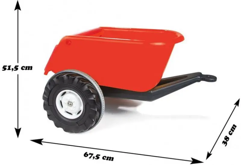 Remorca pentru tractor cu pedale Woopie Super Trailer (Red/Black)