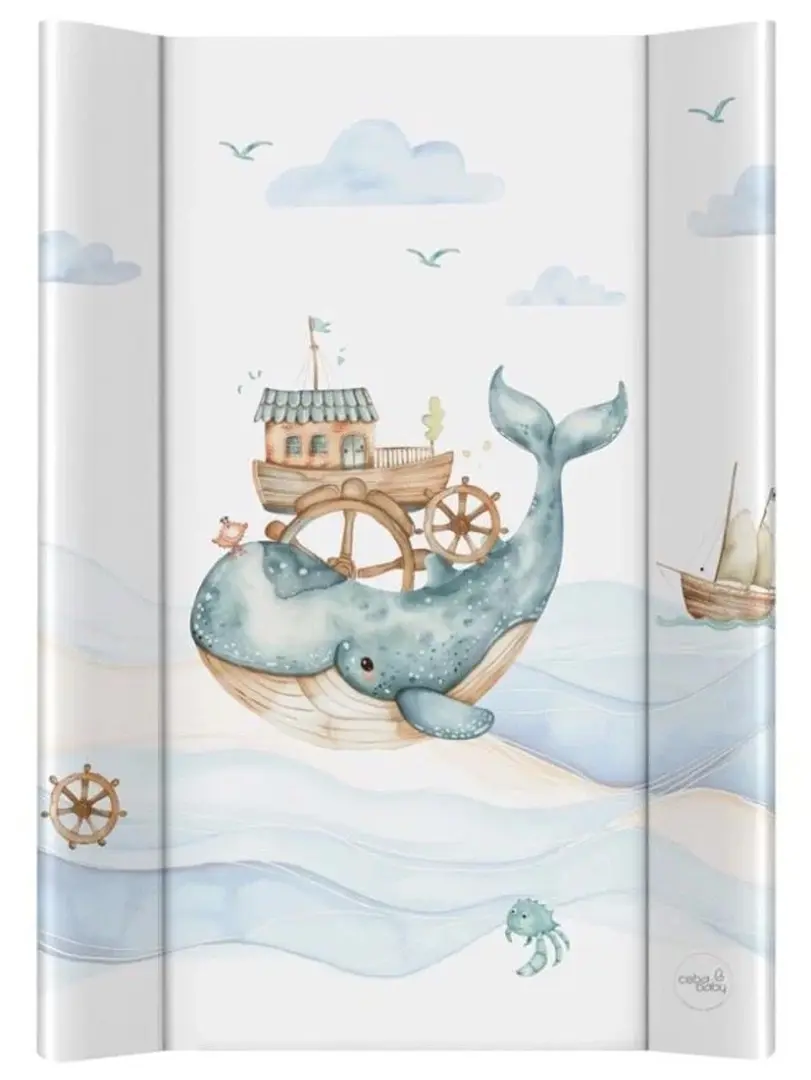 Saltea de infasat Ceba Baby Ultra Light Ocean Adventure 70x50 (White/Blue)