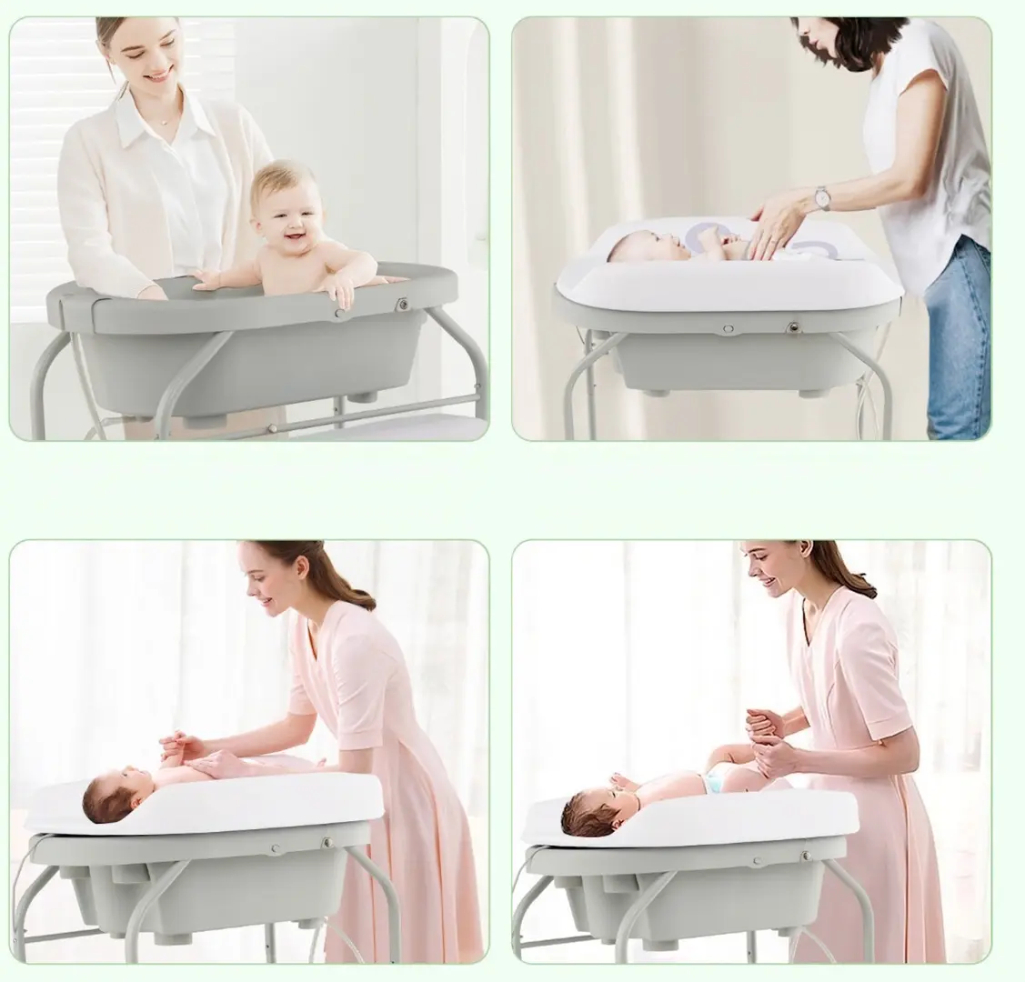 Masa de infasat cu cadita Costway AC10011EU-HS (Light Grey)