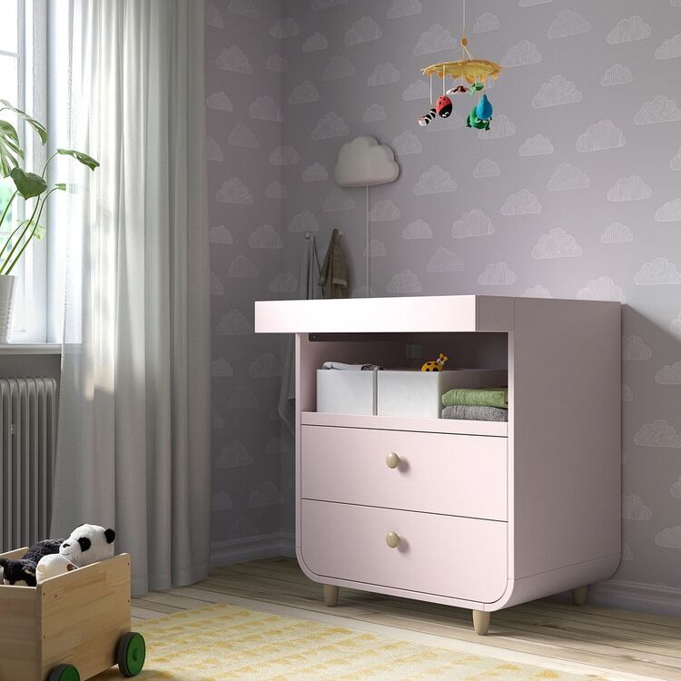 Comoda de infasat Ikea Myllra cu sertare (Roz-Pal) cumpără în Chișinău ...