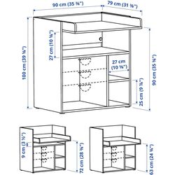 Masa de infasat Ikea Smastad 2 sertare 90x79x100 (Alb) Thumb