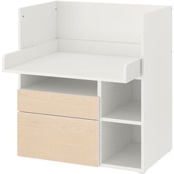 Пеленальный столик Ikea Smastad 2 ящика 90x79x100 (Белый/Береза) Thumb