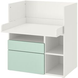 Masa de infasat Ikea Smastad 2 sertare 90x79x100 (Alb/Verde deschis) Thumb