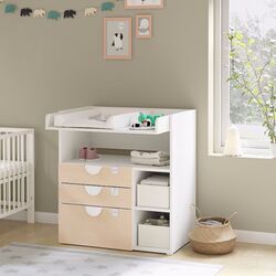Пеленальный столик Ikea Smastad 3 ящика 90x79x100 (Белый/Береза) Thumb