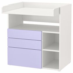 Masuta de infasat Ikea Smastad 3 sertare 90x79x100 (Alb/Lila) Thumb