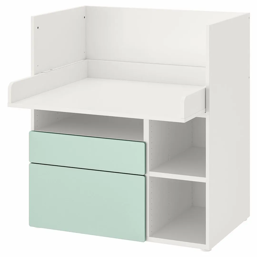 Masa de infasat Ikea Smastad 3 sertare 90x79x100 (Alb/Verde Deschis)