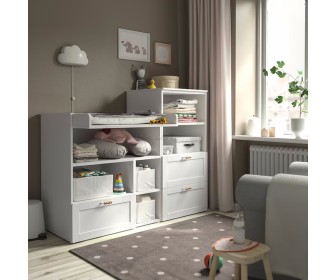 Masa de infasat Ikea Smastad/Platsa cu rama/ cu etajera 150x79x123 (Alb)