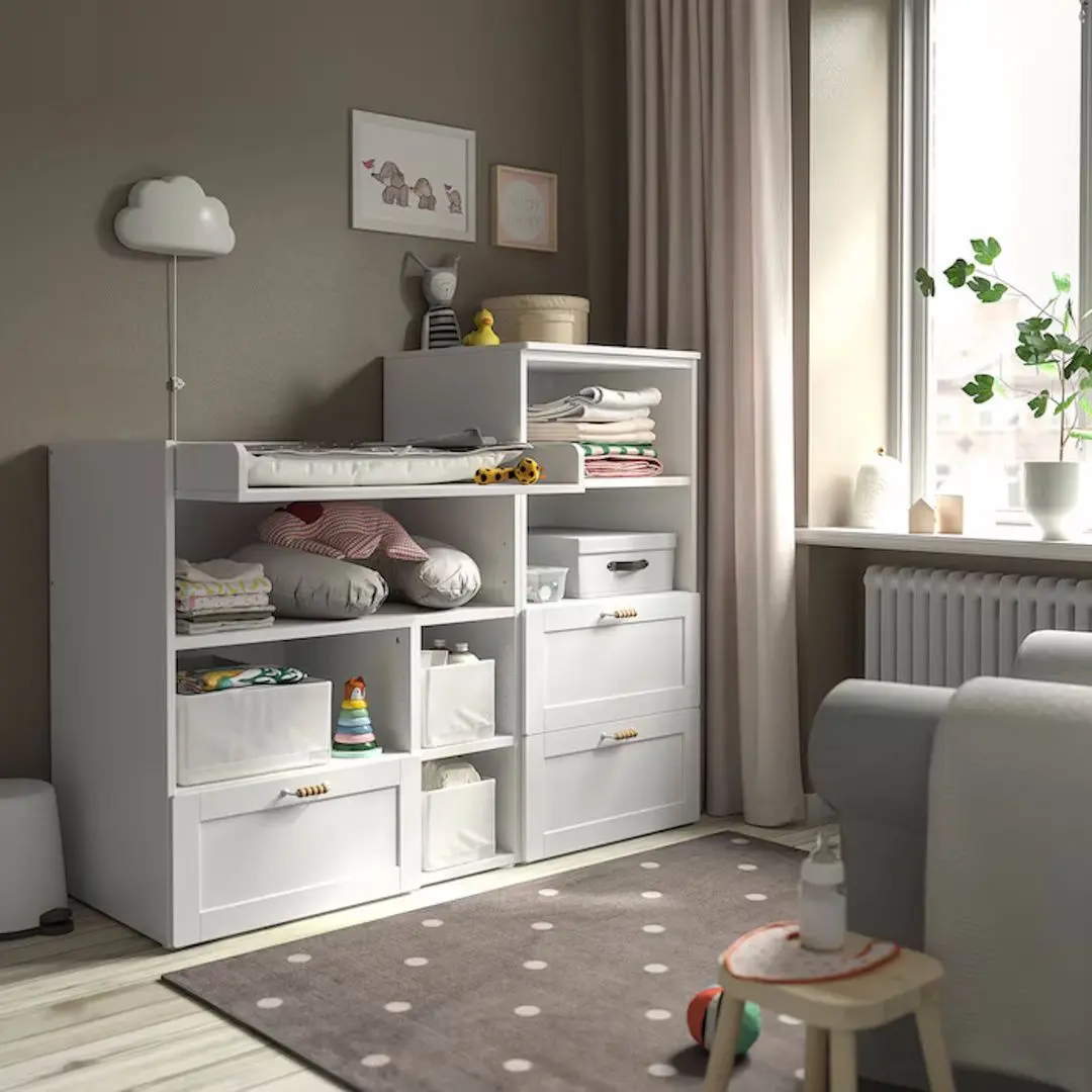 Masa de infasat Ikea Smastad/Platsa cu rama/ cu etajera 150x79x123 (Alb)