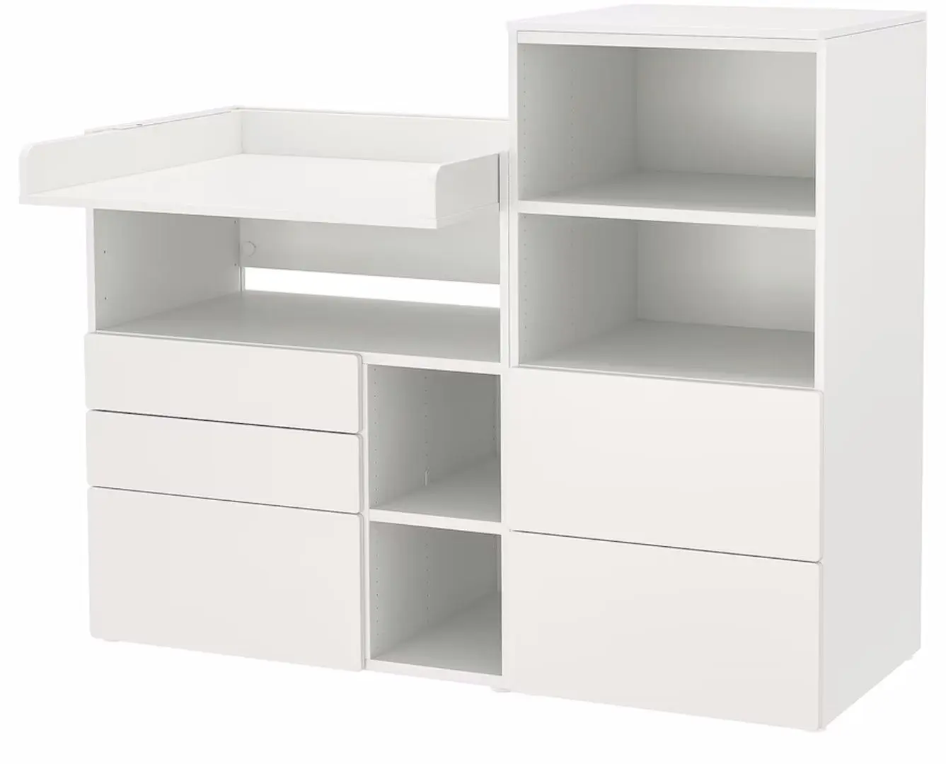 Masa de infasat Ikea Smastad/Platsa cu etajera 150x79x123 (Alb)