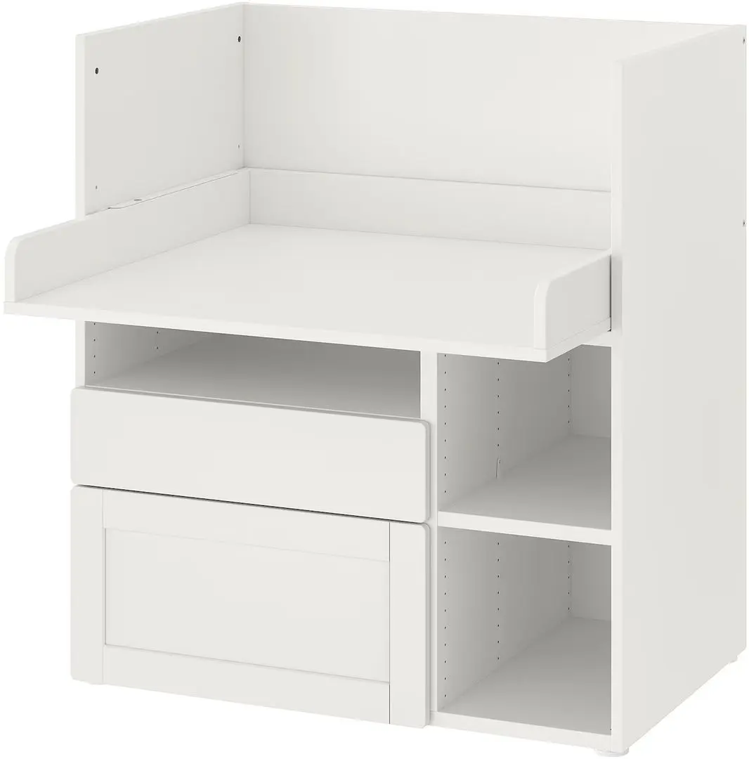 Masa de infasat Ikea Smastad cu cadru/2 sertare 90x79x100 (Alb)