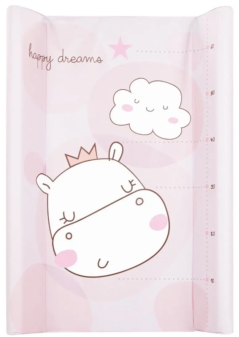 Saltea de infasat KikkaBoo Hippo Dreams Hard 70x50 (Pink)