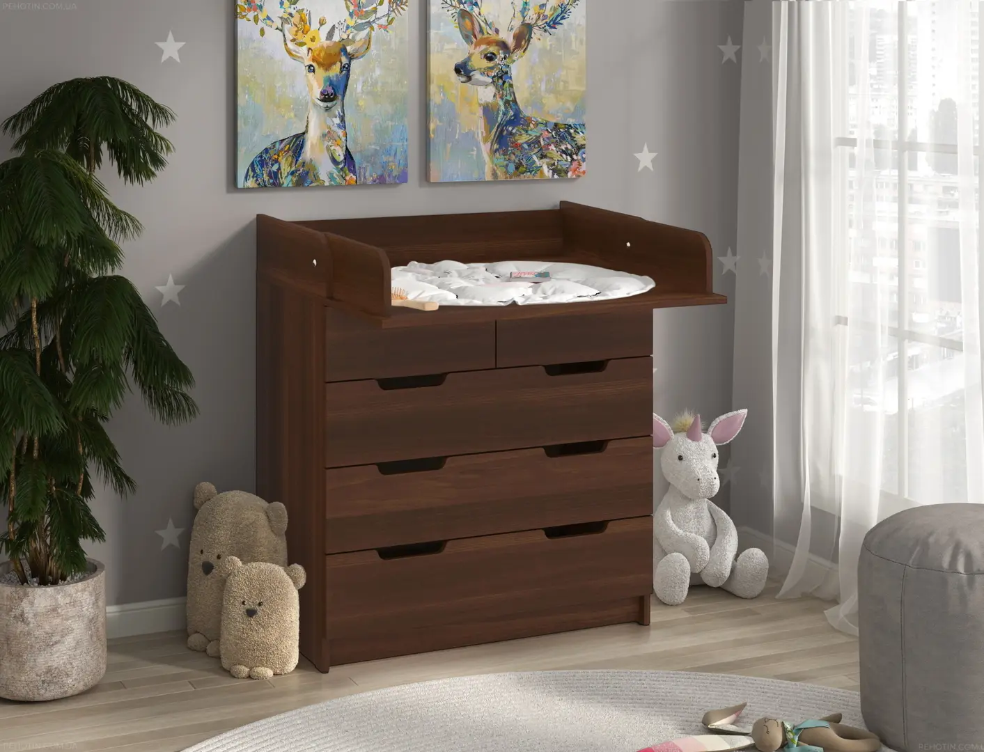 Пеленальный столик Пехотин К-3+3 (Орех)