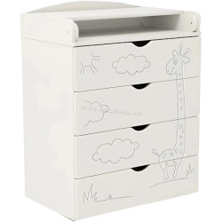 Masa de infasat PernaMea HappyBaby Girafa BY.117061 80x45x103 (White)