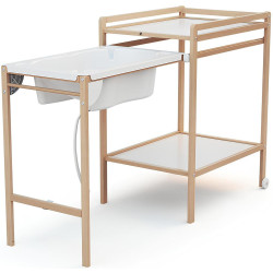 Masa de infasat cu cadita Premaman PBRJVS (White/Wood) Thumb