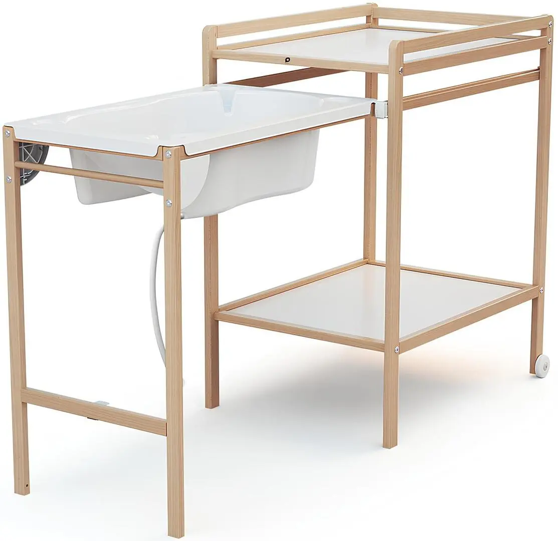 Masa de infasat cu cadita Premaman PBRJVS (White/Wood)