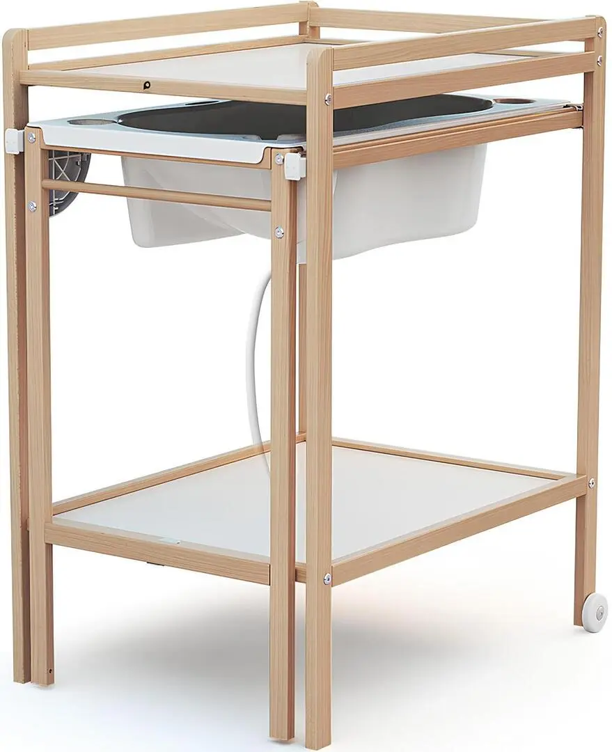 Masa de infasat cu cadita Premaman PBRJVS (White/Wood)