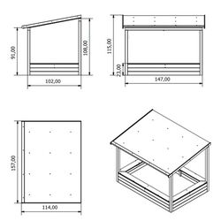 Nisipiera cu acoperis pentru casuta din lemn Blanka 4iQ 000769 (Wood) Thumb