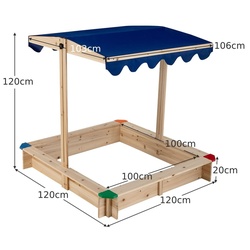 Песочница Costway TS10035 (Natural/Blue) Thumb