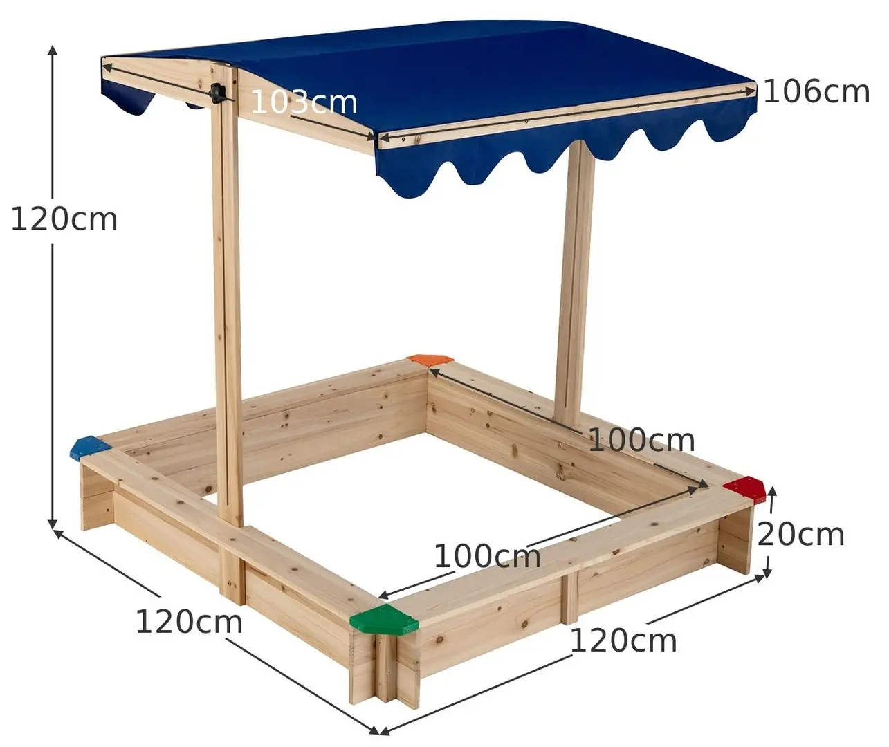 Песочница Costway TS10035 (Natural/Blue)
