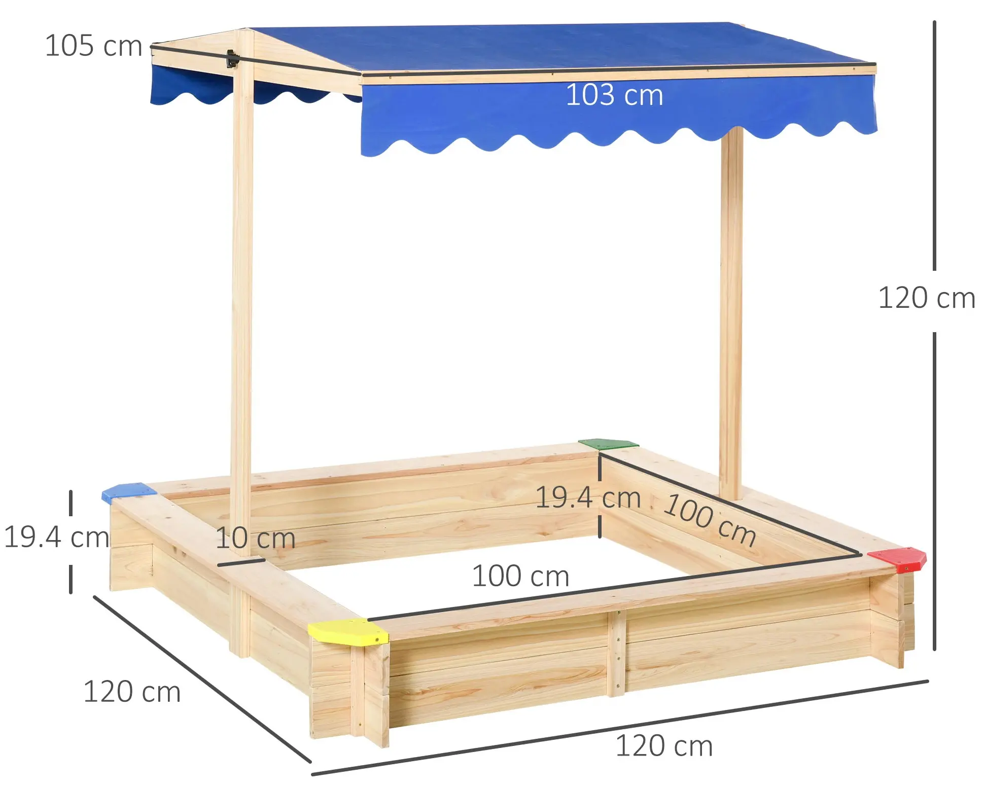 Nisipiera Outsunny 343-035 (Natural) - 9