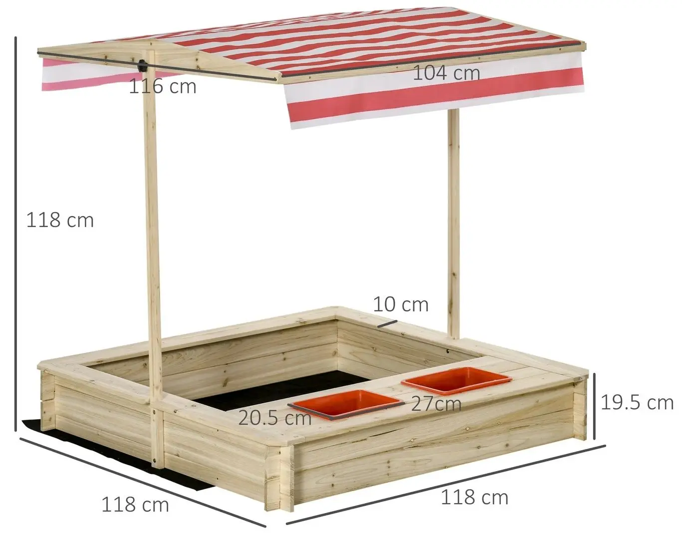 Песочница Outsunny 343-048 (Natural)
