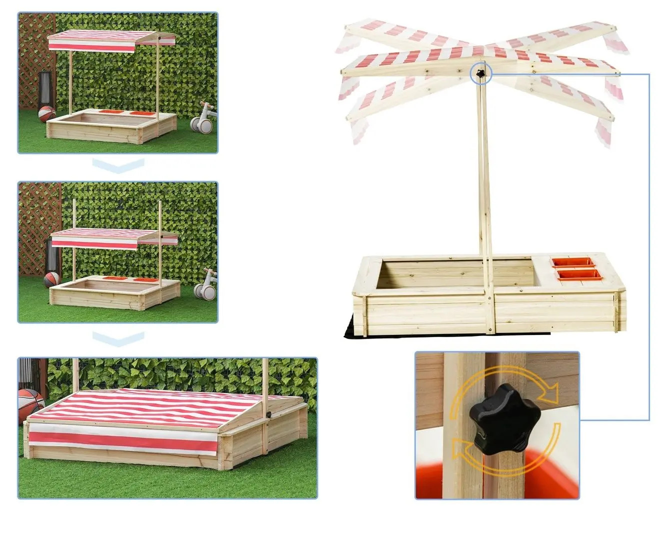 Песочница Outsunny 343-048 (Natural)