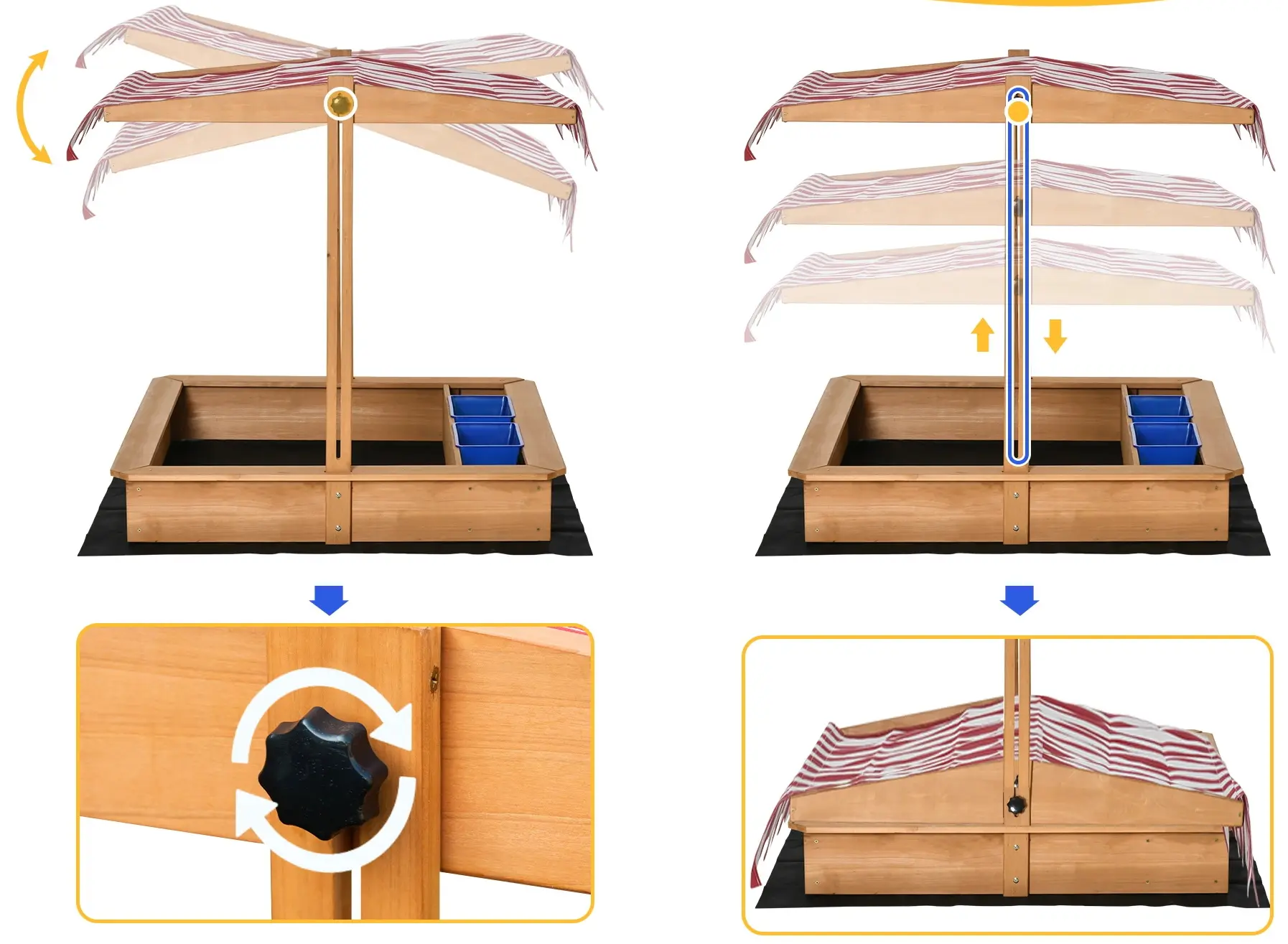 Песочница Outsunny 343-053 (Yellow) - 2