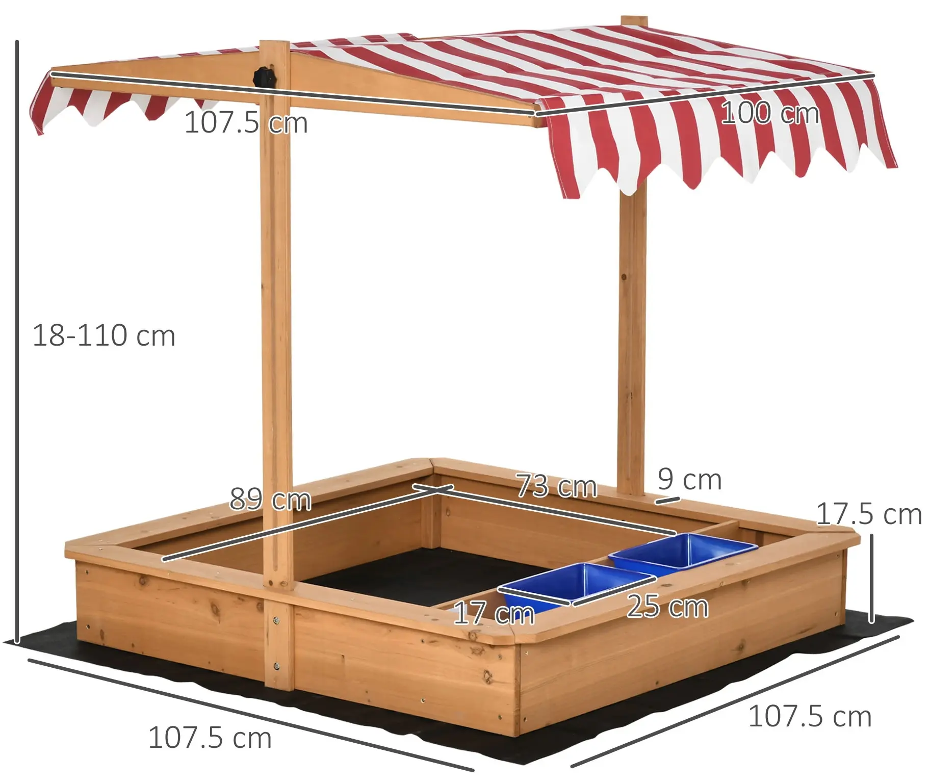 Песочница Outsunny 343-053 (Yellow) - 3