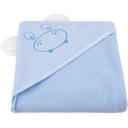 Детское полотенце с капюшоном Qmini Hippo 80x80 (Blue)