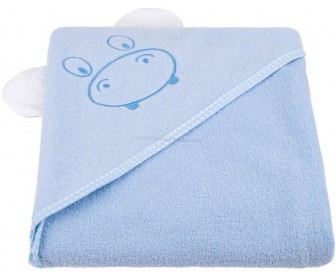 Prosop pentru copii cu gluga Qmini Hippo 80x80 (Blue)