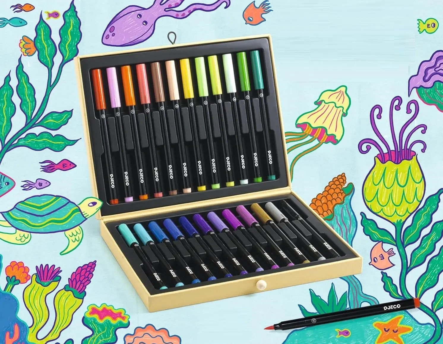 Set de colorat Djeco First Brush Pens Box 24pcs - 3