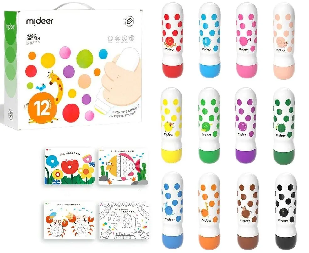 Set de colorat Mideer Magic Dot Pen MD6200 6 (White)