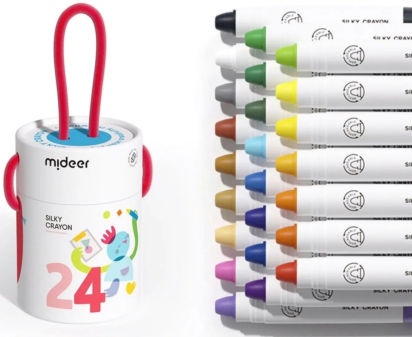 Set de colorat Mideer Silky Crayon MD4255 24 (White)