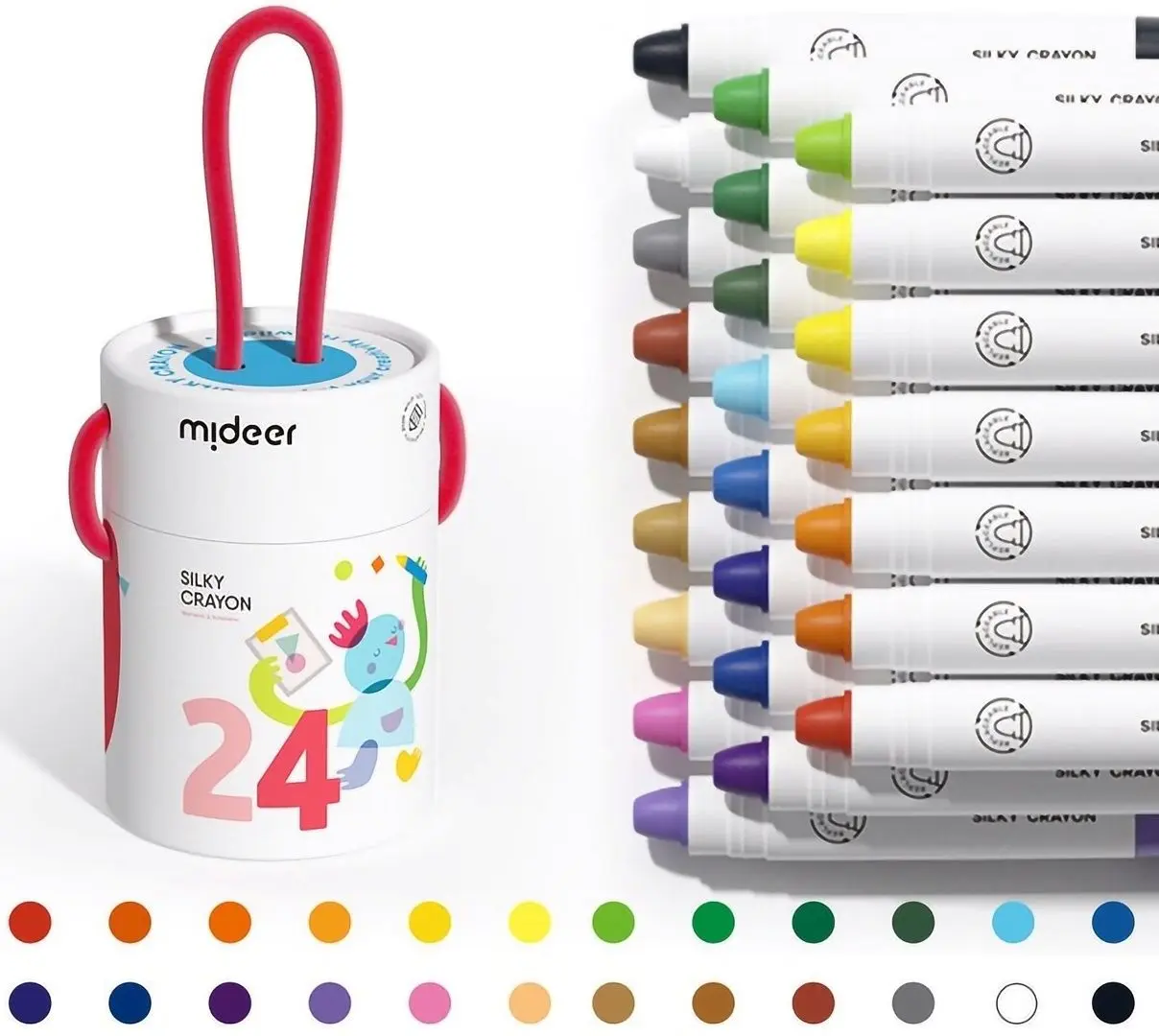 Set de colorat Mideer Silky Crayon MD4255 24 (White)