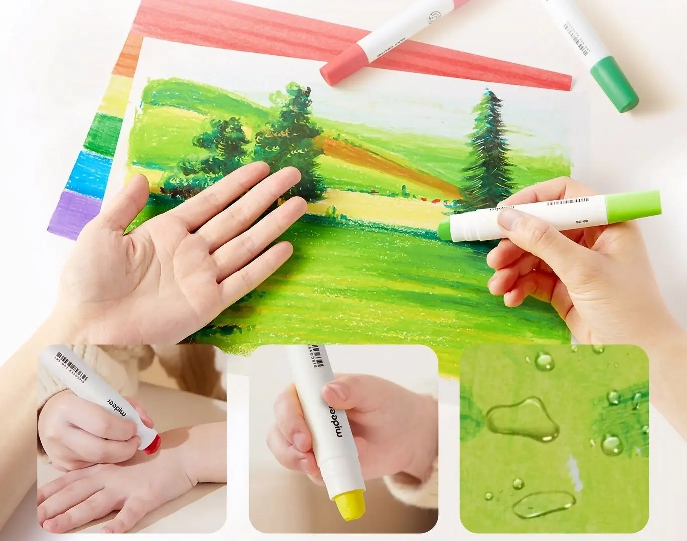 Set de colorat Mideer Silky Crayon MD4255 24 (White)