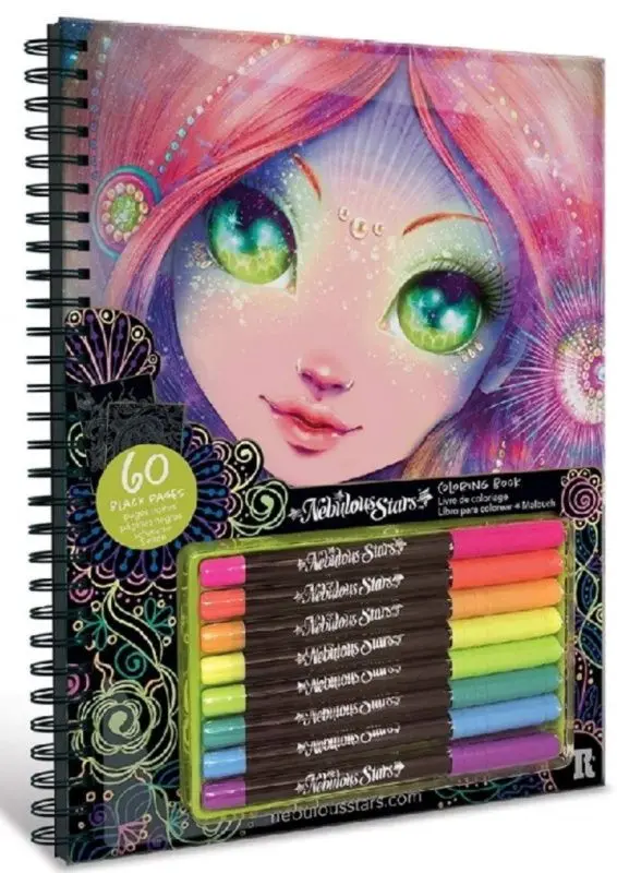 Set pentru creativitate Nebulous Stars Black Pages Coloring Book 11111
