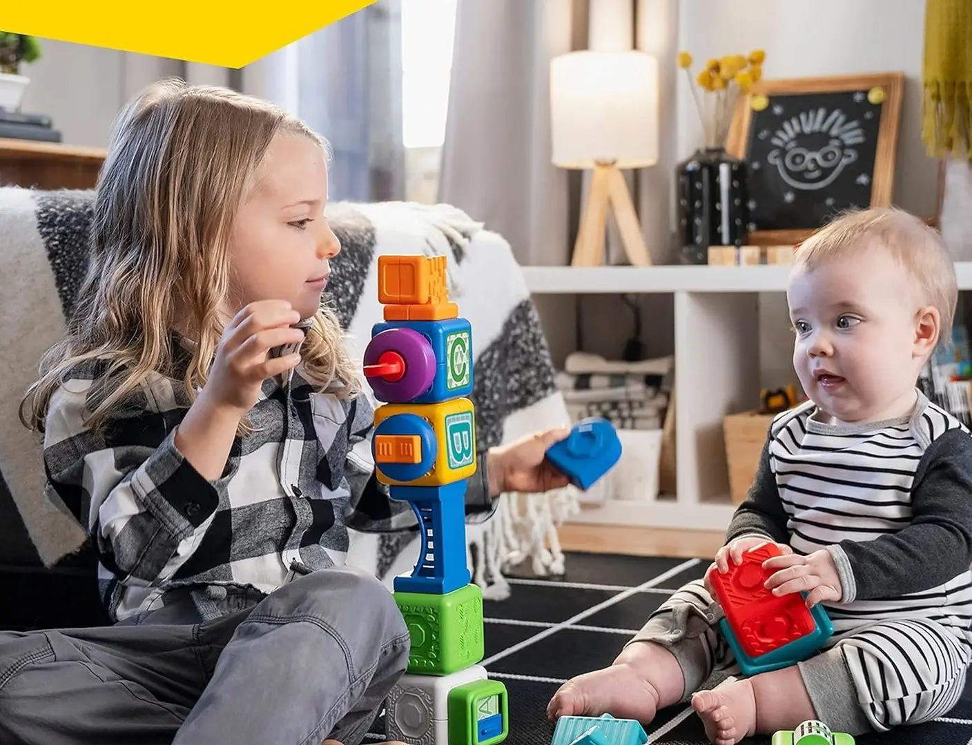 Cuburi magnetice Baby Einstein Bridge & Learn (Multicolor)