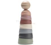 Piramida BIBS Wobbly Tower (Pastel Rainbow)