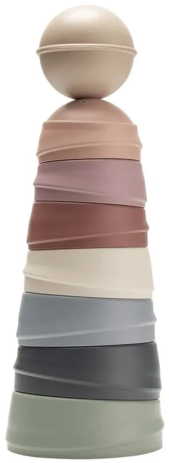 Piramida BIBS Wobbly Tower (Pastel Rainbow)